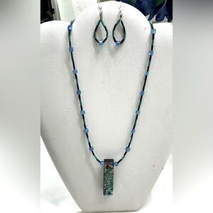Abalone Necklace and Earrings Set